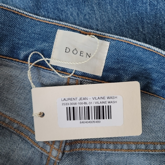 NWT Doen Laurent Wide Leg Ultra High Rise Jean, Size 31, Color Vilaine Wash - Picture 11 of 11